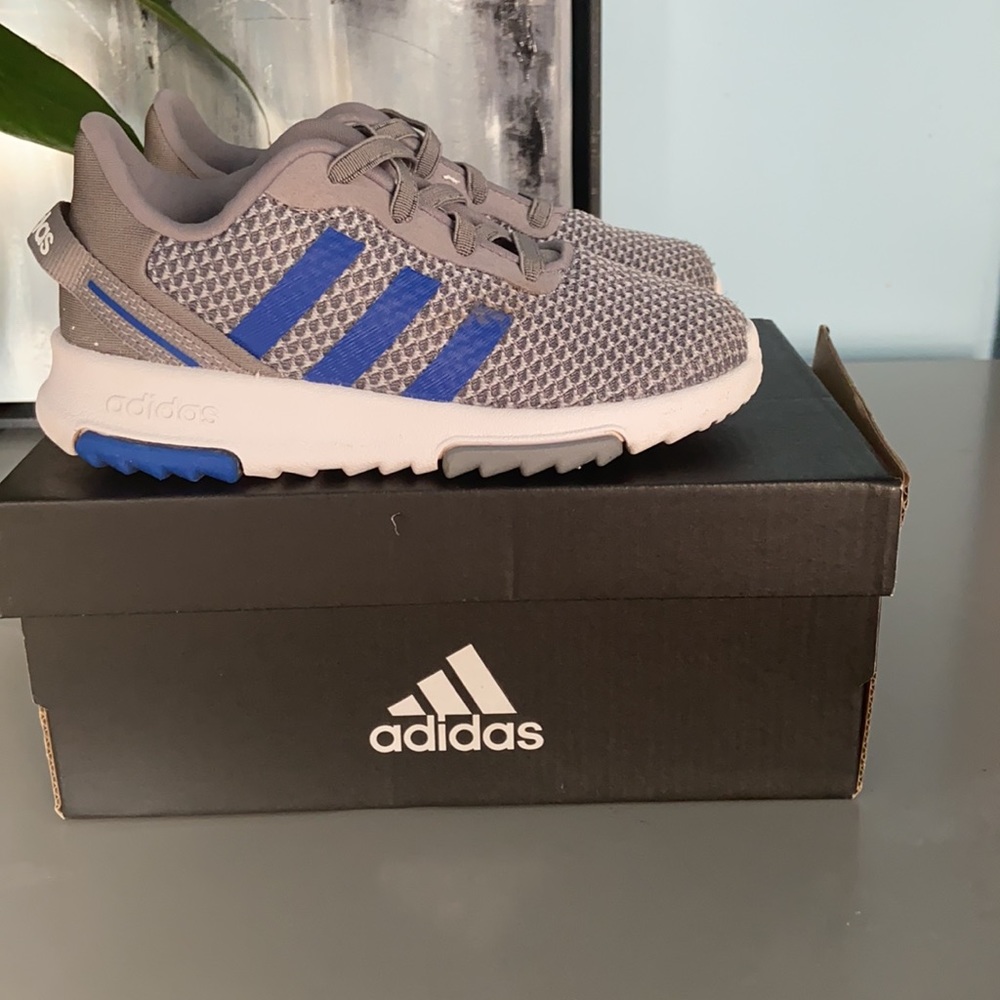 Adidas Racer TR 2.0 Grey and blue toddler sneakers